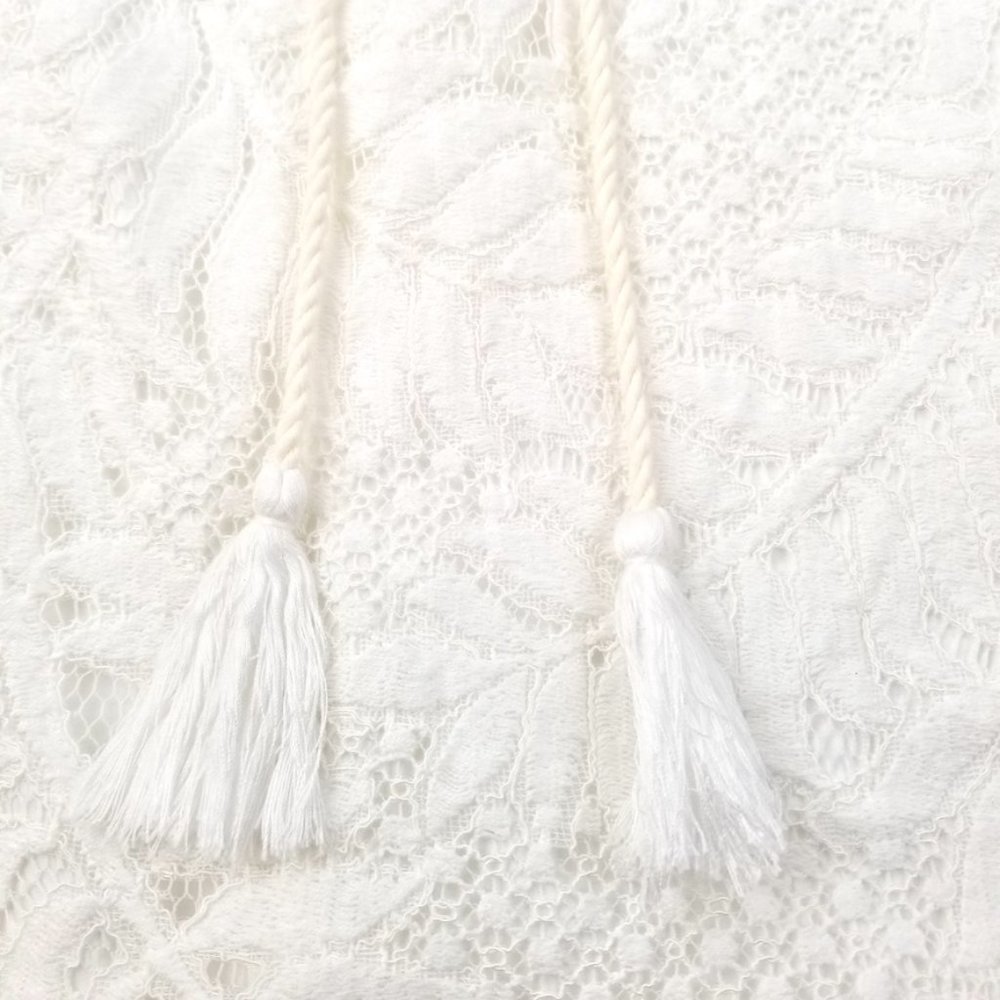 LOVERS + FRIENDS | White Lace Tassel Mini Dress XS - Picture 4 of 12